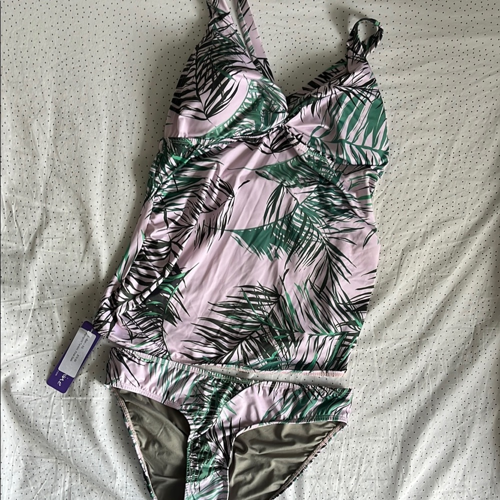 BNWT Seraphine Maternity Palm Print Tankini 2pc Swimsuit Size XS